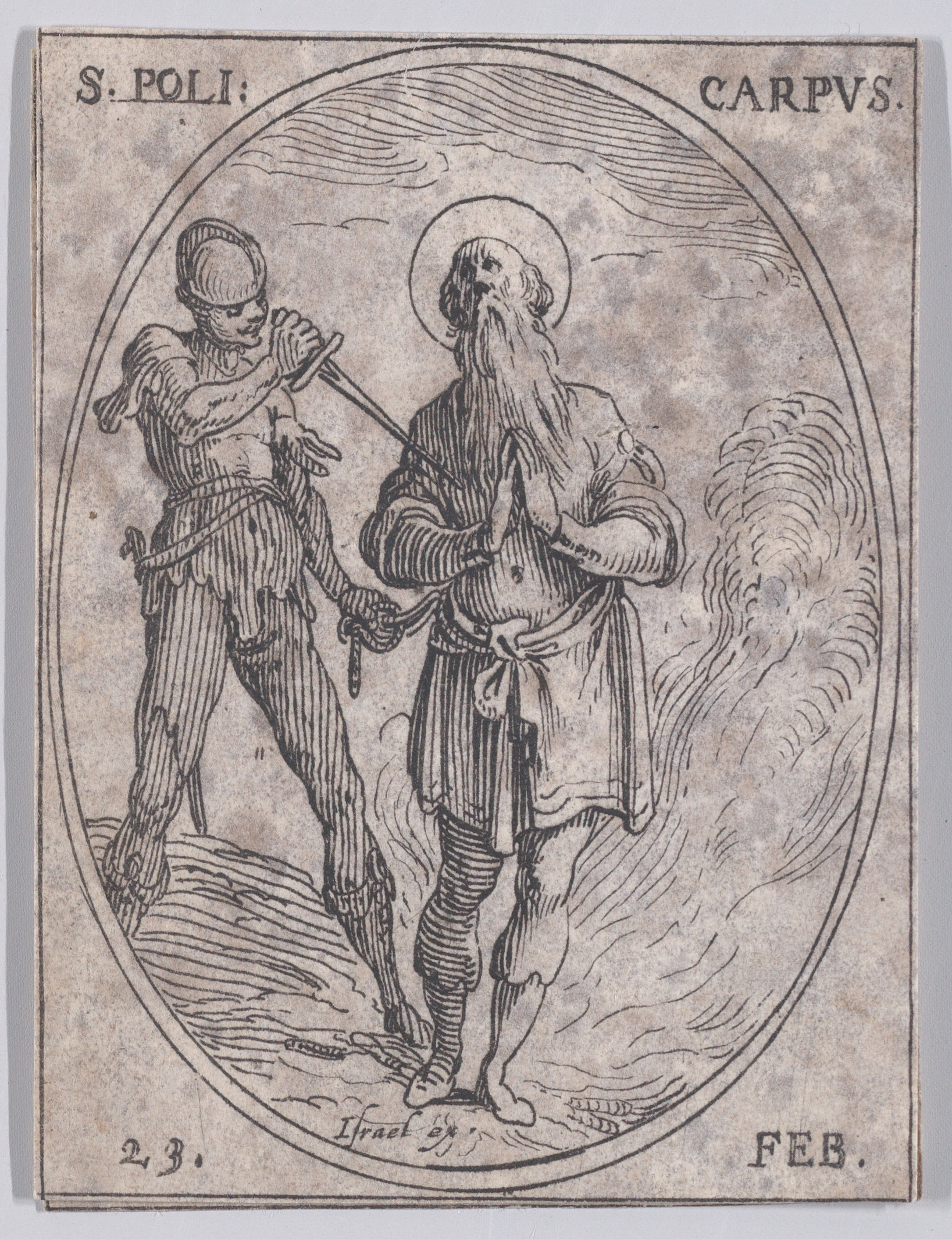 S. Joseph d'Arimathie (St. Joseph of Arimathea), February 22nd, from Les Images De Tous Les Saincts et Saintes de L'Année (Images of All of the Saints and Religious Events of the Year), Jacques Callot (French, Nancy 1592–1635 Nancy), Etching; second state of two (Lieure)