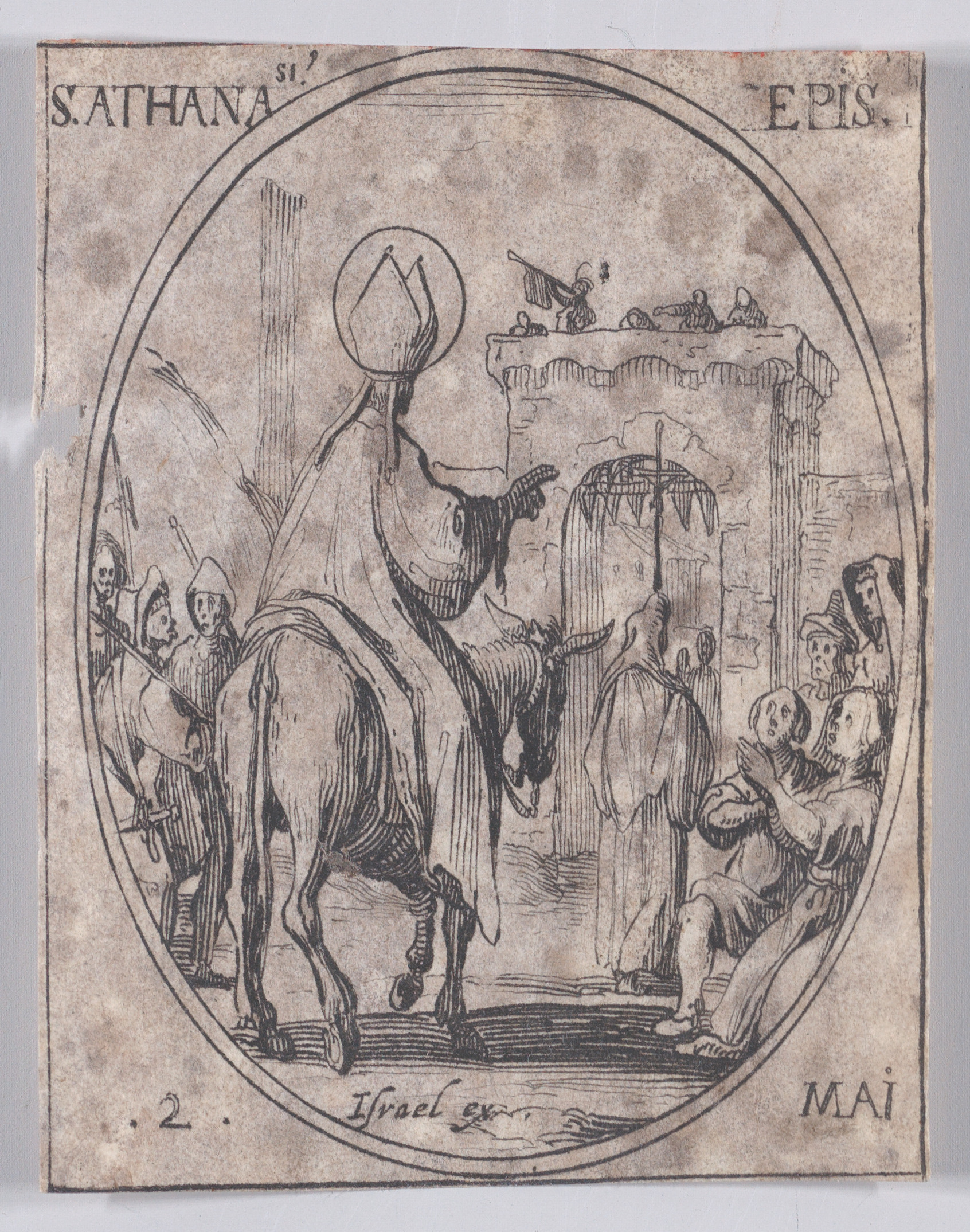S. Athanase, évêque (St. Athanasius, Bishop), May 2nd, from Les Images De Tous Les Saincts et Saintes de L'Année (Images of All of the Saints and Religious Events of the Year), Jacques Callot (French, Nancy 1592–1635 Nancy), Etching; second state of two (Lieure)