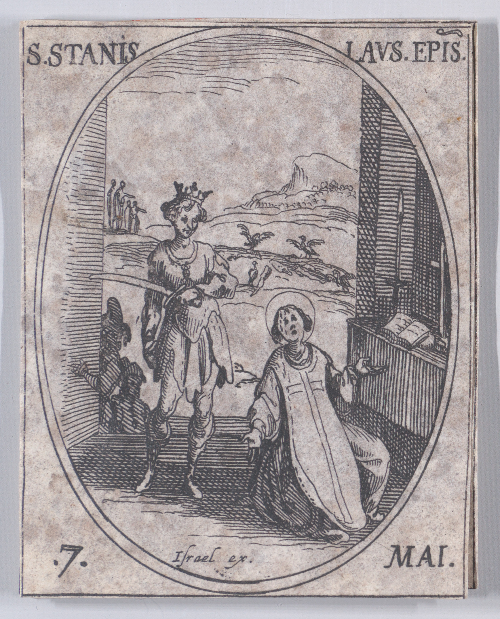 S. Stanislas, évêque (St. Stanislaus, Bishop), May 7th, from Les Images De Tous Les Saincts et Saintes de L'Année (Images of All of the Saints and Religious Events of the Year), Jacques Callot (French, Nancy 1592–1635 Nancy), Etching; second state of two (Lieure)