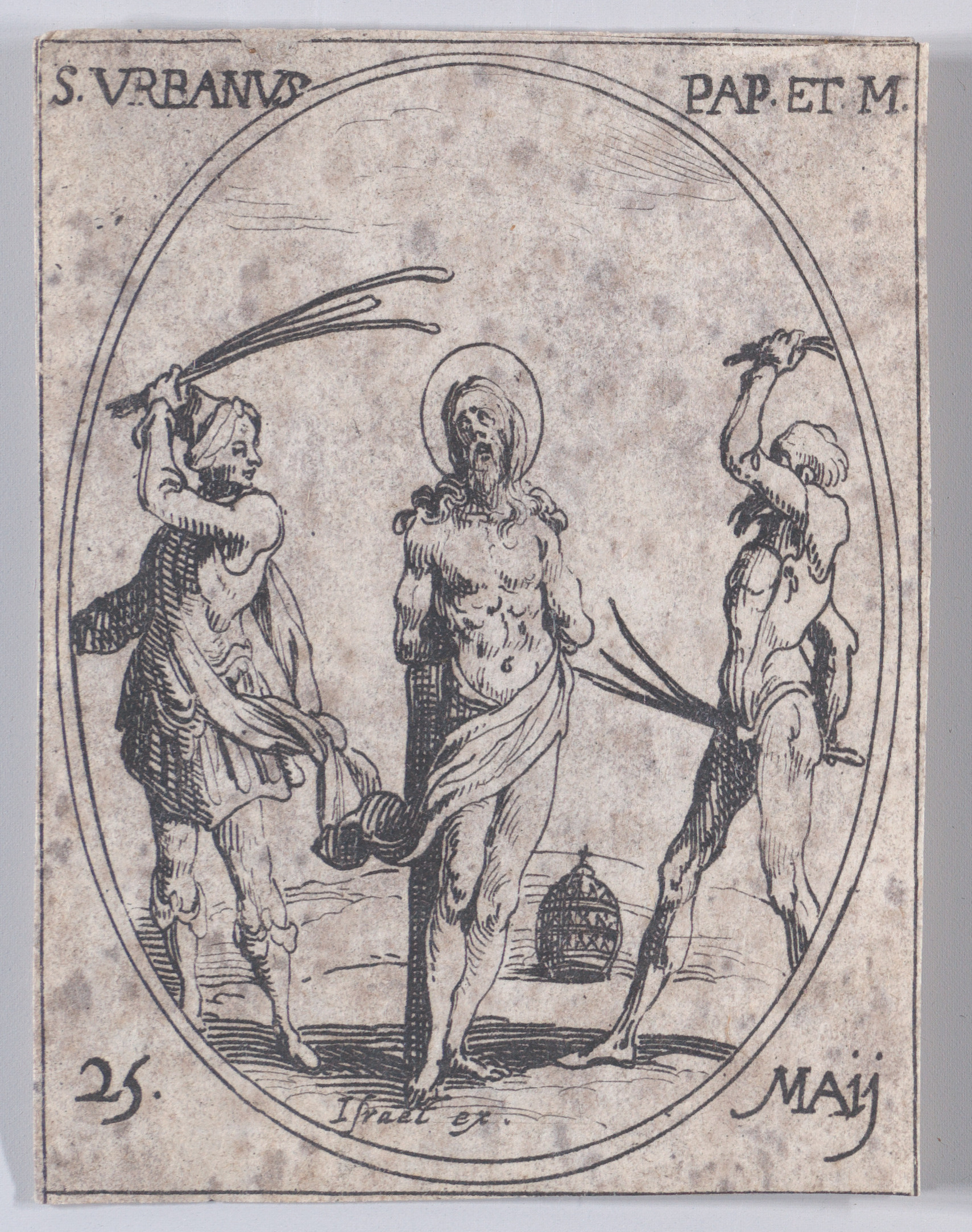 S. Urbain, pape et martyr (St. Urban, Pope and Martyr), May 25th, from Les Images De Tous Les Saincts et Saintes de L'Année (Images of All of the Saints and Religious Events of the Year), Jacques Callot (French, Nancy 1592–1635 Nancy), Etching; second state of two (Lieure)