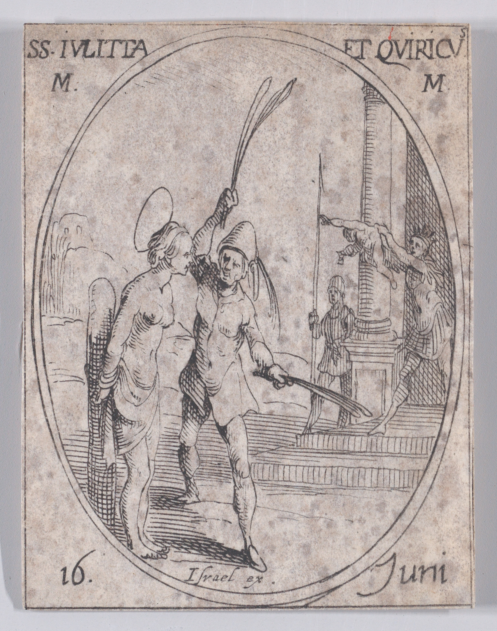 Ste. Juliette et S. Quirie, martyres (St. Julietta and St. Quiricus, Martyrs), June 16th, from Les Images De Tous Les Saincts et Saintes de L'Année (Images of All of the Saints and Religious Events of the Year), Jacques Callot (French, Nancy 1592–1635 Nancy), Etching; second state of two (Lieure)