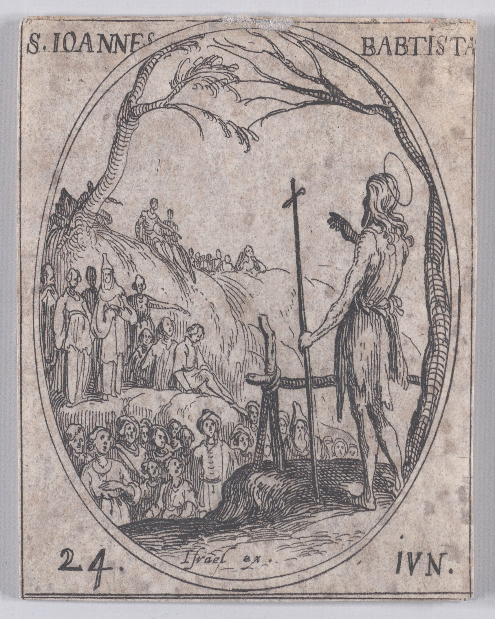 S. Jean Baptiste (St. John the Baptist), June 24th, from Les Images De Tous Les Saincts et Saintes de L'Année (Images of All of the Saints and Religious Events of the Year), Jacques Callot (French, Nancy 1592–1635 Nancy), Etching; second state of two (Lieure)