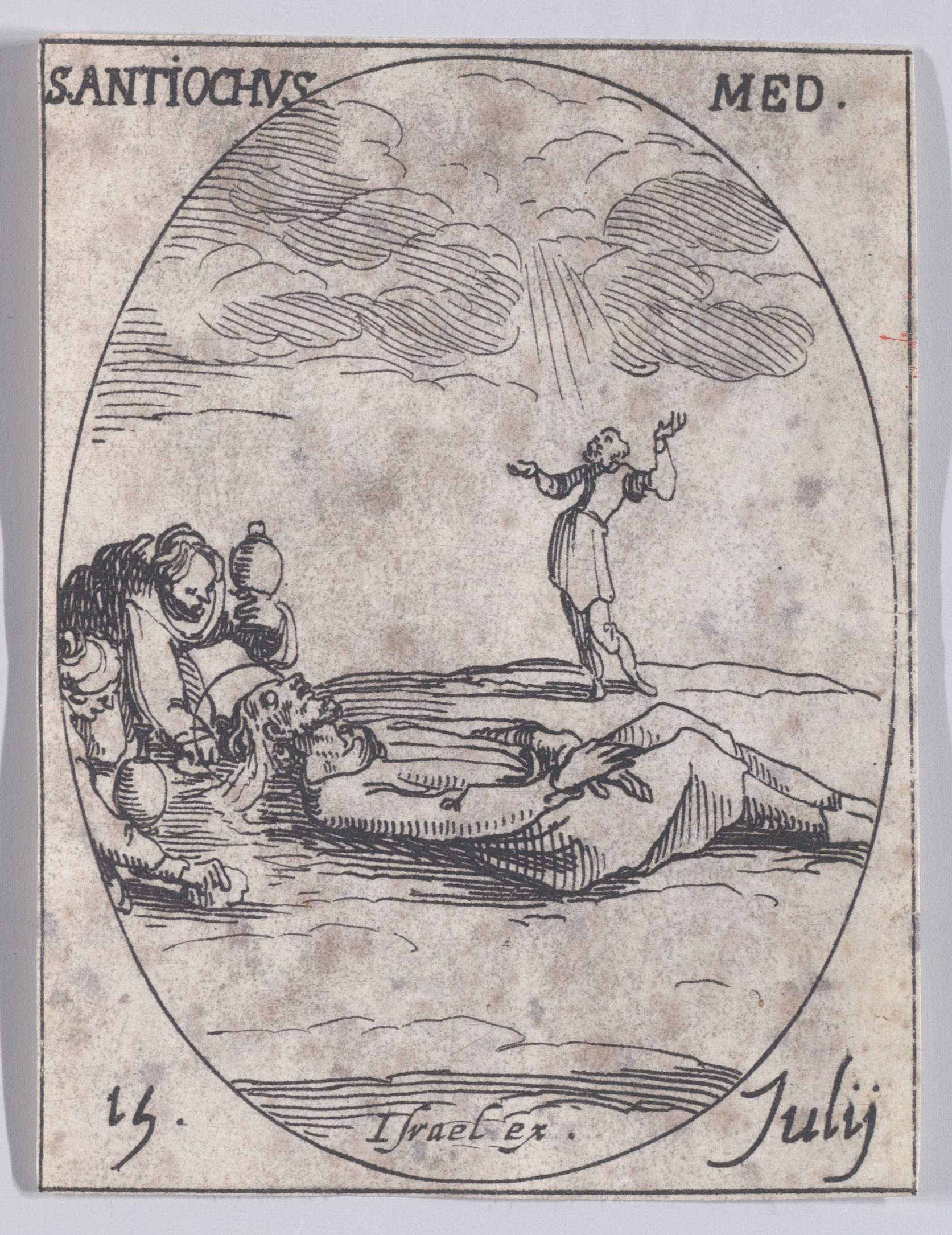 S. Antioche, médecin (St. Antiochus, Doctor), July 15th, from Les Images De Tous Les Saincts et Saintes de L'Année (Images of All of the Saints and Religious Events of the Year), Jacques Callot (French, Nancy 1592–1635 Nancy), Etching; second state of two (Lieure)