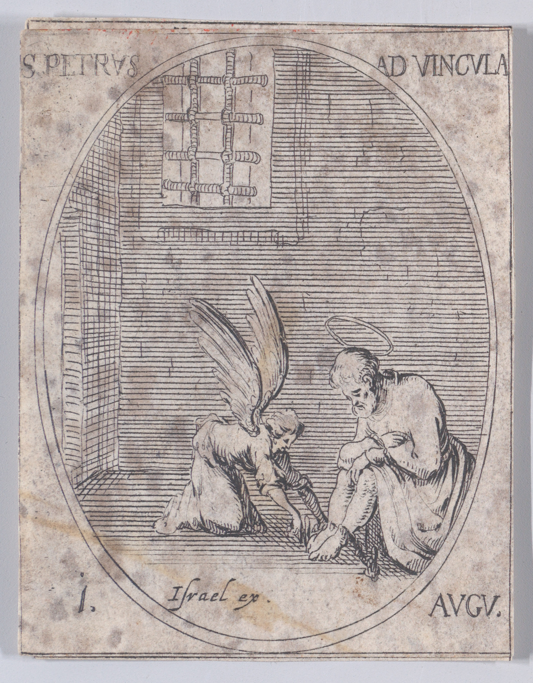 S. Pierre aux liens (St. Peter in Chains), August 1st, from Les Images De Tous Les Saincts et Saintes de L'Année (Images of All of the Saints and Religious Events of the Year), Jacques Callot (French, Nancy 1592–1635 Nancy), Etching; second state of two (Lieure)
