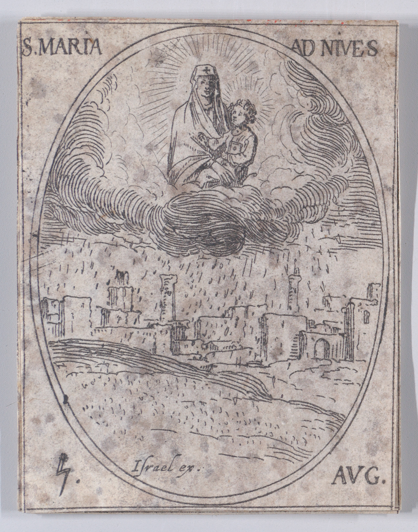 Ste. Marie des Neiges (Our Lady of the Snow), August 5th, from Les Images De Tous Les Saincts et Saintes de L'Année (Images of All of the Saints and Religious Events of the Year), Jacques Callot (French, Nancy 1592–1635 Nancy), Etching; second state of two (Lieure)