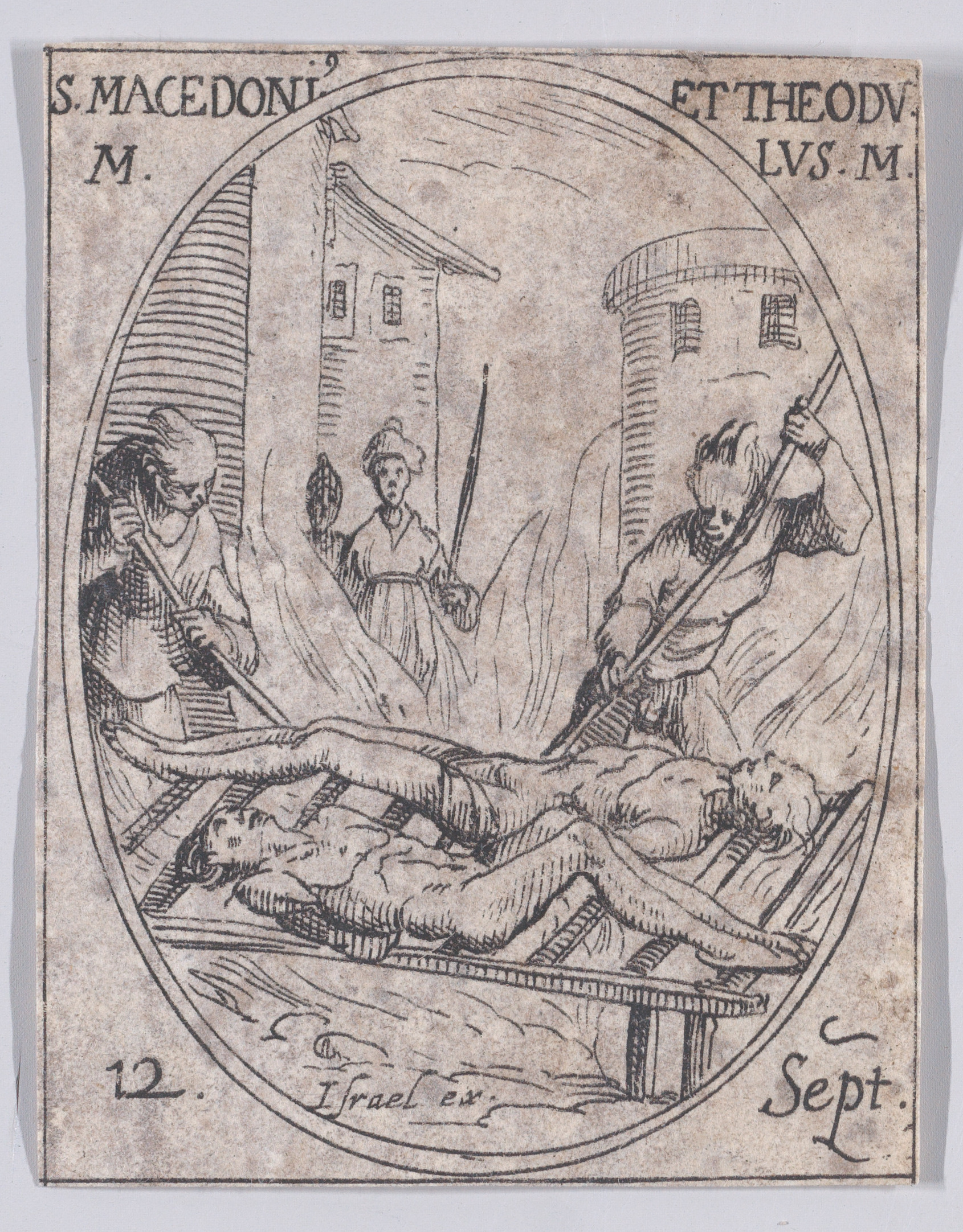 Jacques Callot, S. Macédonius et S. Théodule (St. Macedonius and St. Theodolus), September 12th, from "Les Images De Tous Les Saincts et Saintes de L'Année" (Images of All of the Saints and Religious Events of the Year)