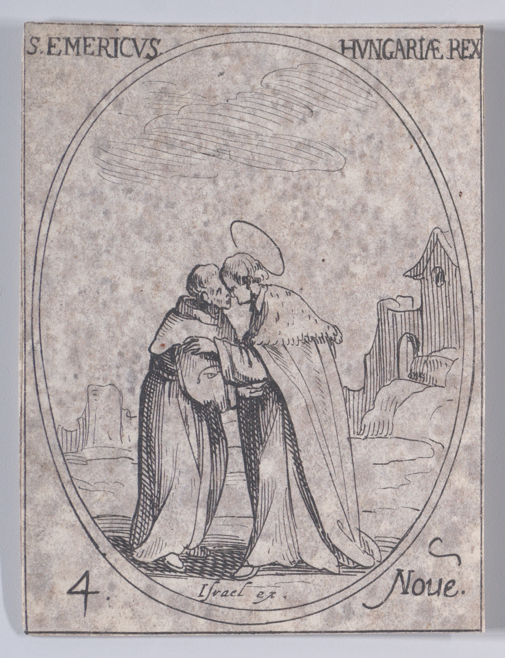 S. Emeri, Roi de Hongrie (St. Emeric, King of Hungary), from November 4th, from Les Images De Tous Les Saincts et Saintes de L'Année (Images of All of the Saints and Religious Events of the Year), Jacques Callot (French, Nancy 1592–1635 Nancy), Etching; second state of two (Lieure)