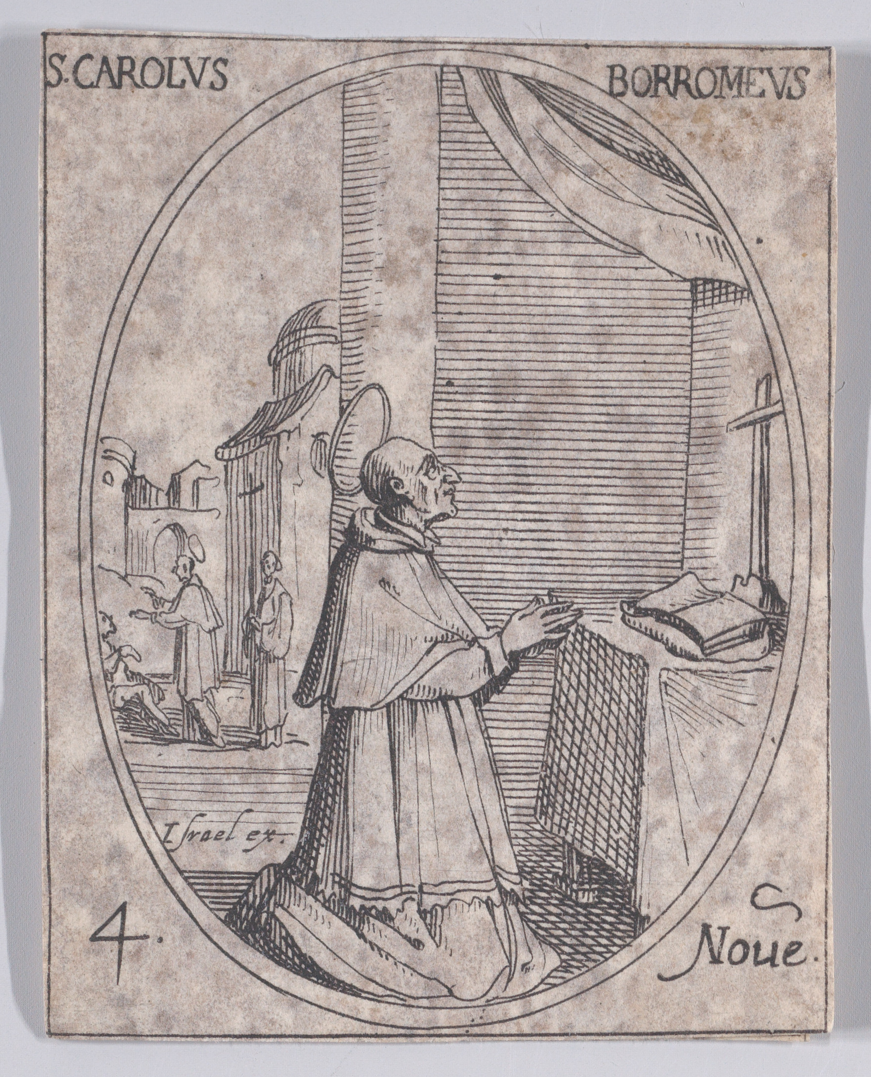 S. Charles Borromée (St. Charles Barommeo), from November 4th, from Les Images De Tous Les Saincts et Saintes de L'Année (Images of All of the Saints and Religious Events of the Year), Jacques Callot (French, Nancy 1592–1635 Nancy), Etching; second state of two (Lieure)