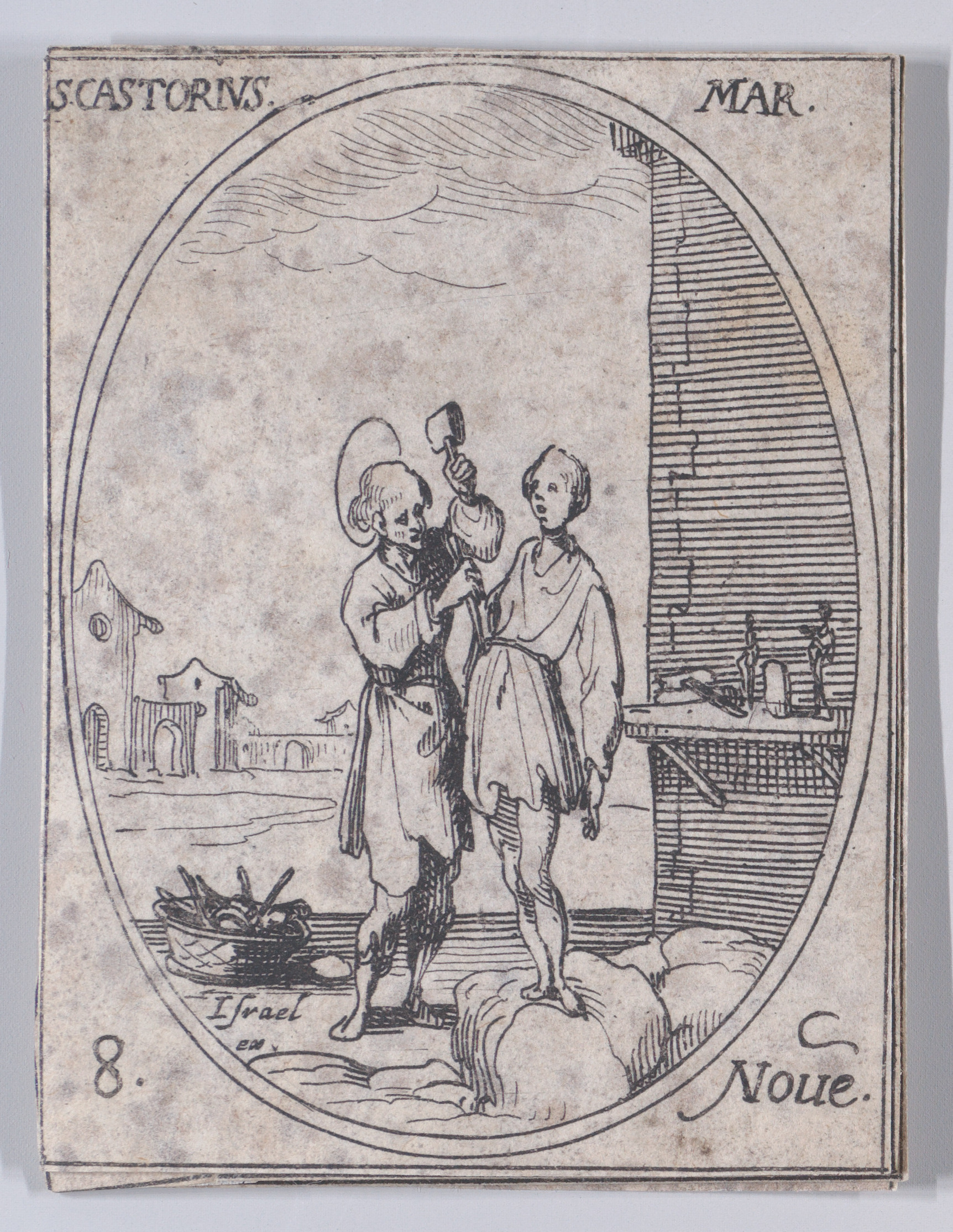 S. Castorie, martyr (St. Castorius, Martyr), November 8th, from Les Images De Tous Les Saincts et Saintes de L'Année (Images of All of the Saints and Religious Events of the Year), Jacques Callot (French, Nancy 1592–1635 Nancy), Etching; second state of two (Lieure)