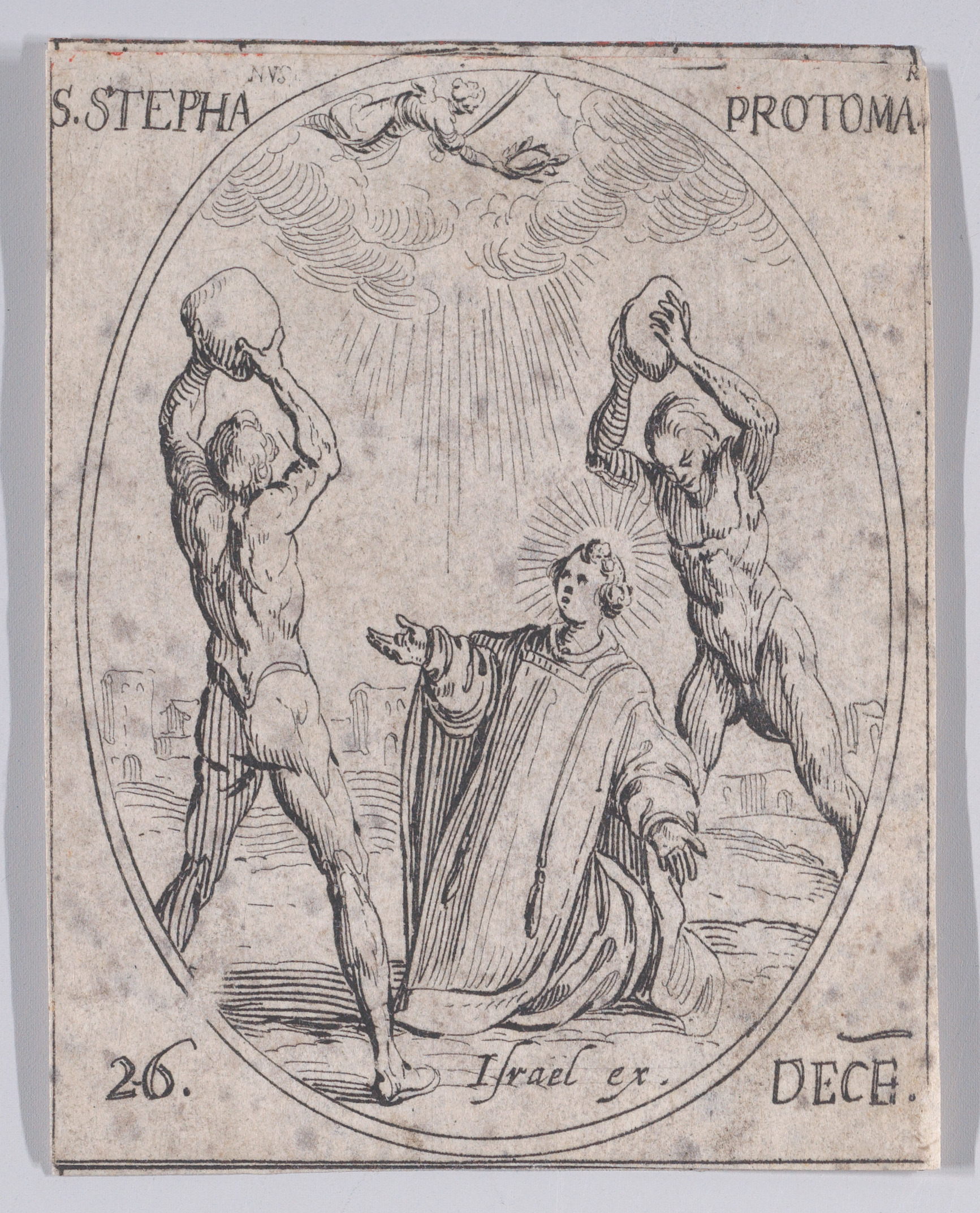 S. Etienne (St. Stephen), December 26th, from Les Images De Tous Les Saincts et Saintes de L'Année (Images of All of the Saints and Religious Events of the Year), Jacques Callot (French, Nancy 1592–1635 Nancy), Etching; second state of two (Lieure)