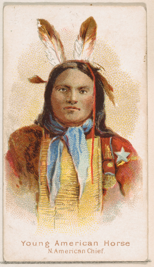 William S. Kimball & Company, Young American Horse, North American Chief, from the Savage and Semi-Barbarous Chiefs and Rulers series (N189) issued by Wm. S. Kimball & Co.