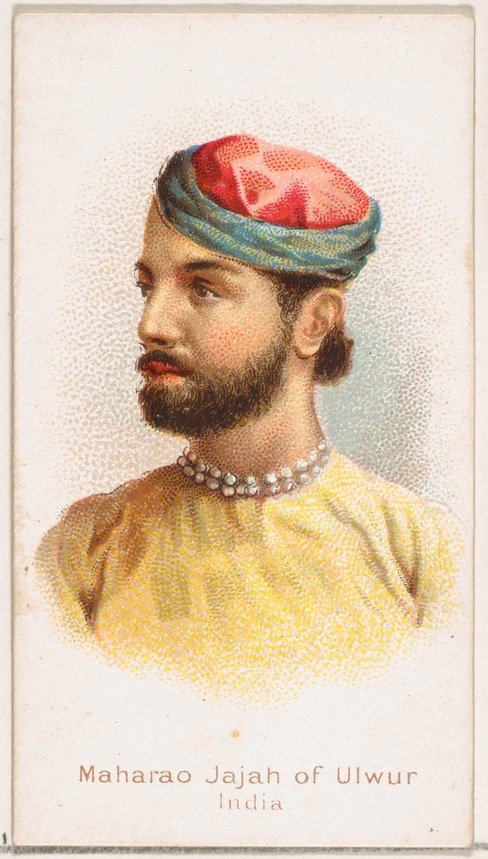 William S. Kimball & Company, Maharao Jajah of Ulwur, India, from the Savage and Semi-Barbarous Chiefs and Rulers series (N189) issued by Wm. S. Kimball & Co.
