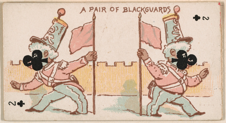 Two of Clubs, A Pair of Blackguards, from Harlequin Cards, 2nd Series (N220) issued by Kinney Bros.