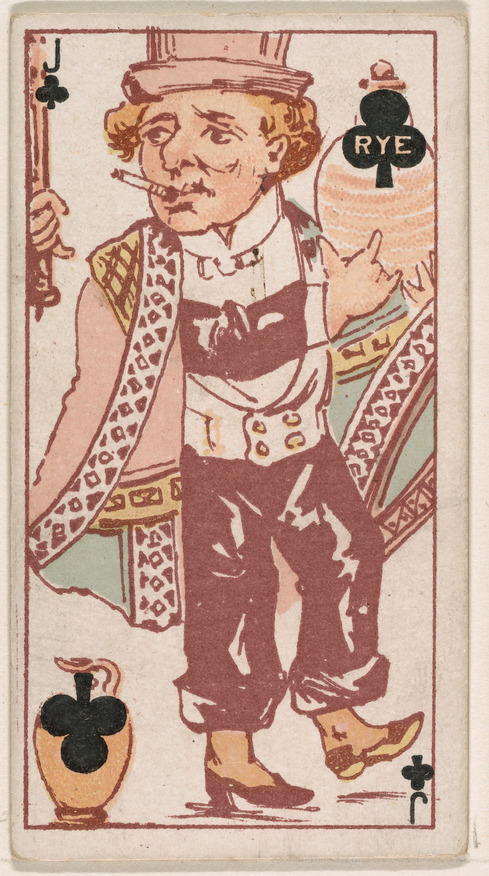 Jack of Clubs, from Harlequin Cards, 2nd Series (N220) issued by Kinney Bros.