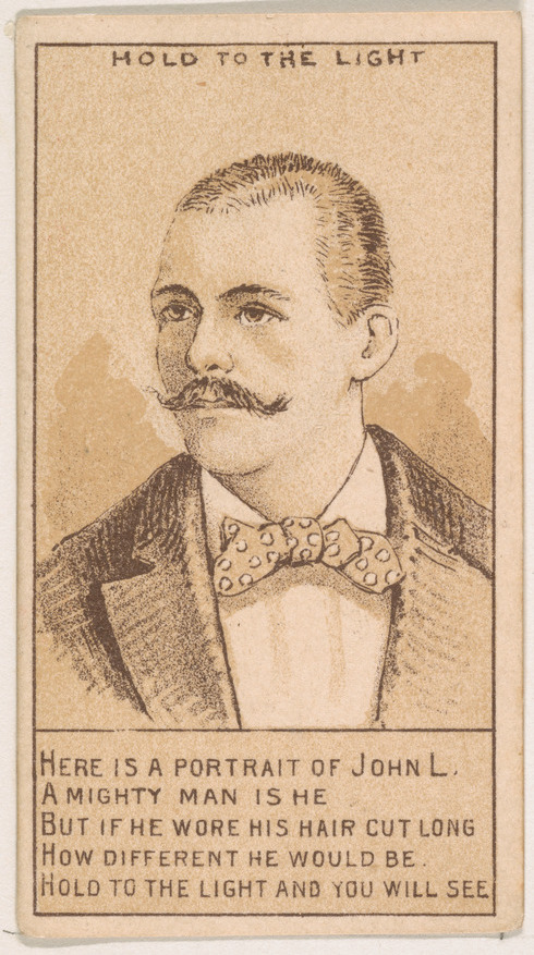 Kinney Brothers Tobacco Company, Here is a Portrait of John L..., from the Magic Changing Cards series (N223) issued by Kinney Tobacco Company