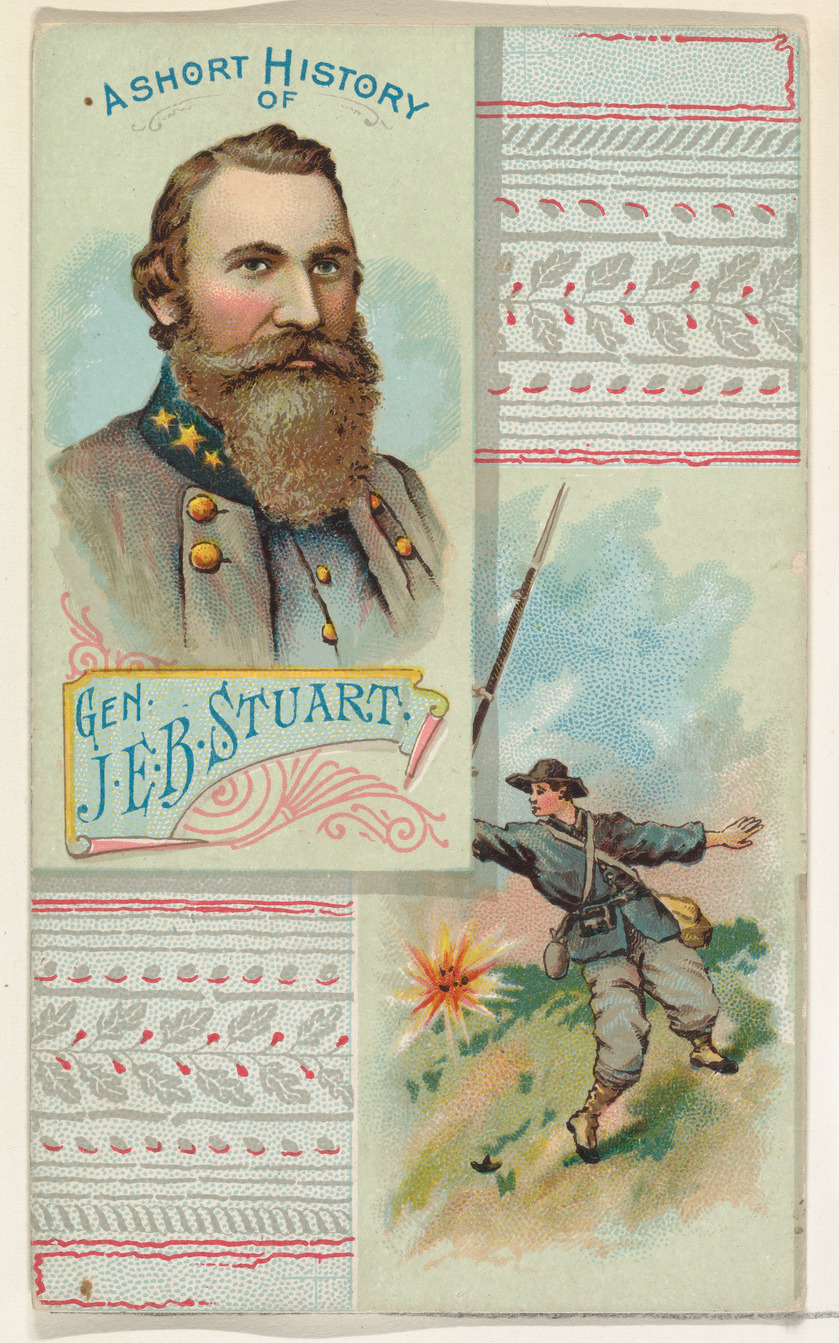 A Short History: General James Ewell Brown Stuart, from the Histories of Generals series (N114) issued by W. Duke, Sons & Co. to promote Honest Long Cut Smoking and Chewing Tobacco