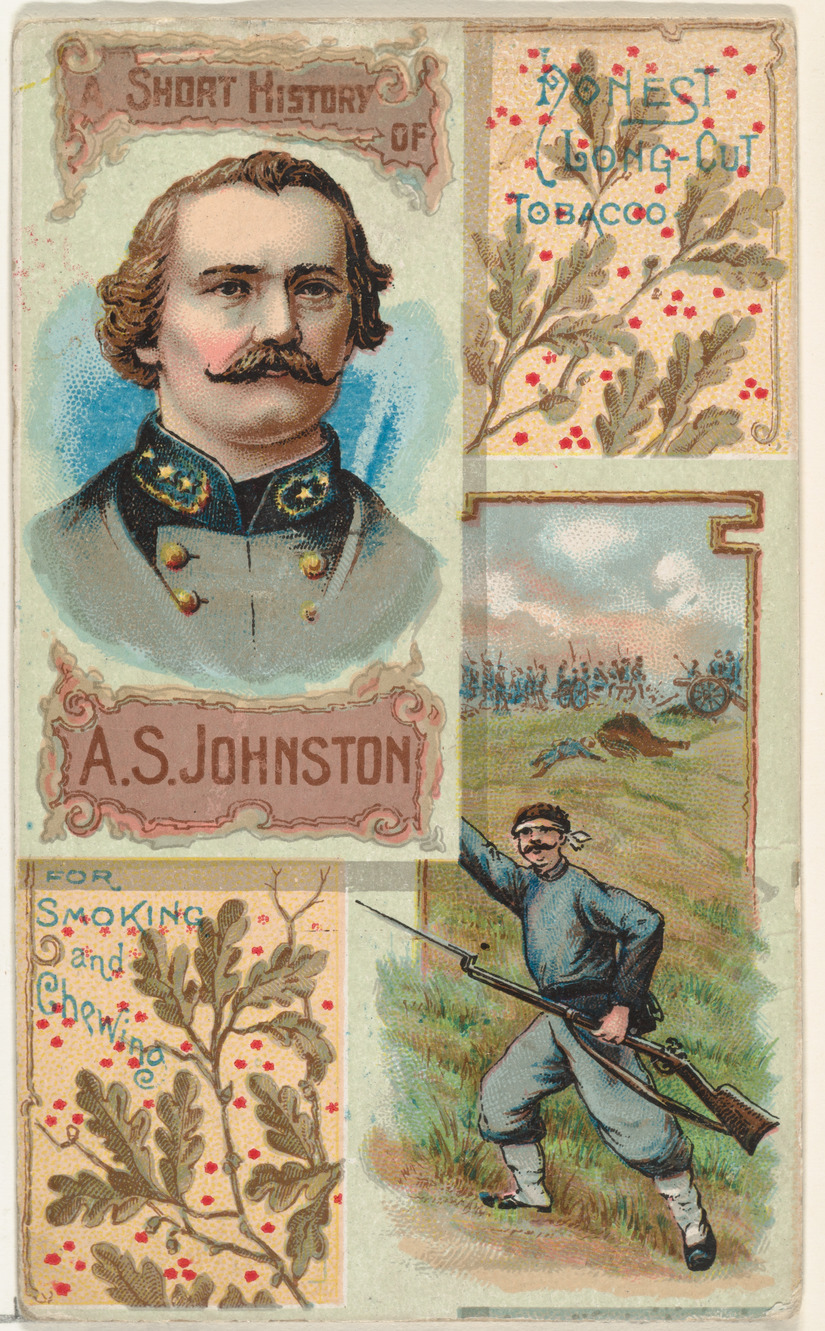 A Short History: General Albert Sidney Johnston, from the Histories of Generals series (N114) issued by W. Duke, Sons & Co. to promote Honest Long Cut Smoking and Chewing Tobacco