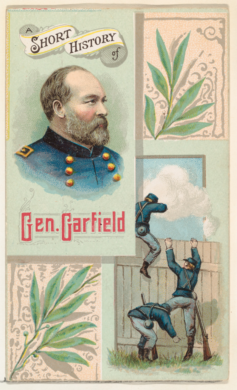 A Short History of General James Garfield, from the Histories of Generals series (N114) issued by W. Duke, Sons & Co. to promote Honest Long Cut Smoking and Chewing Tobacco