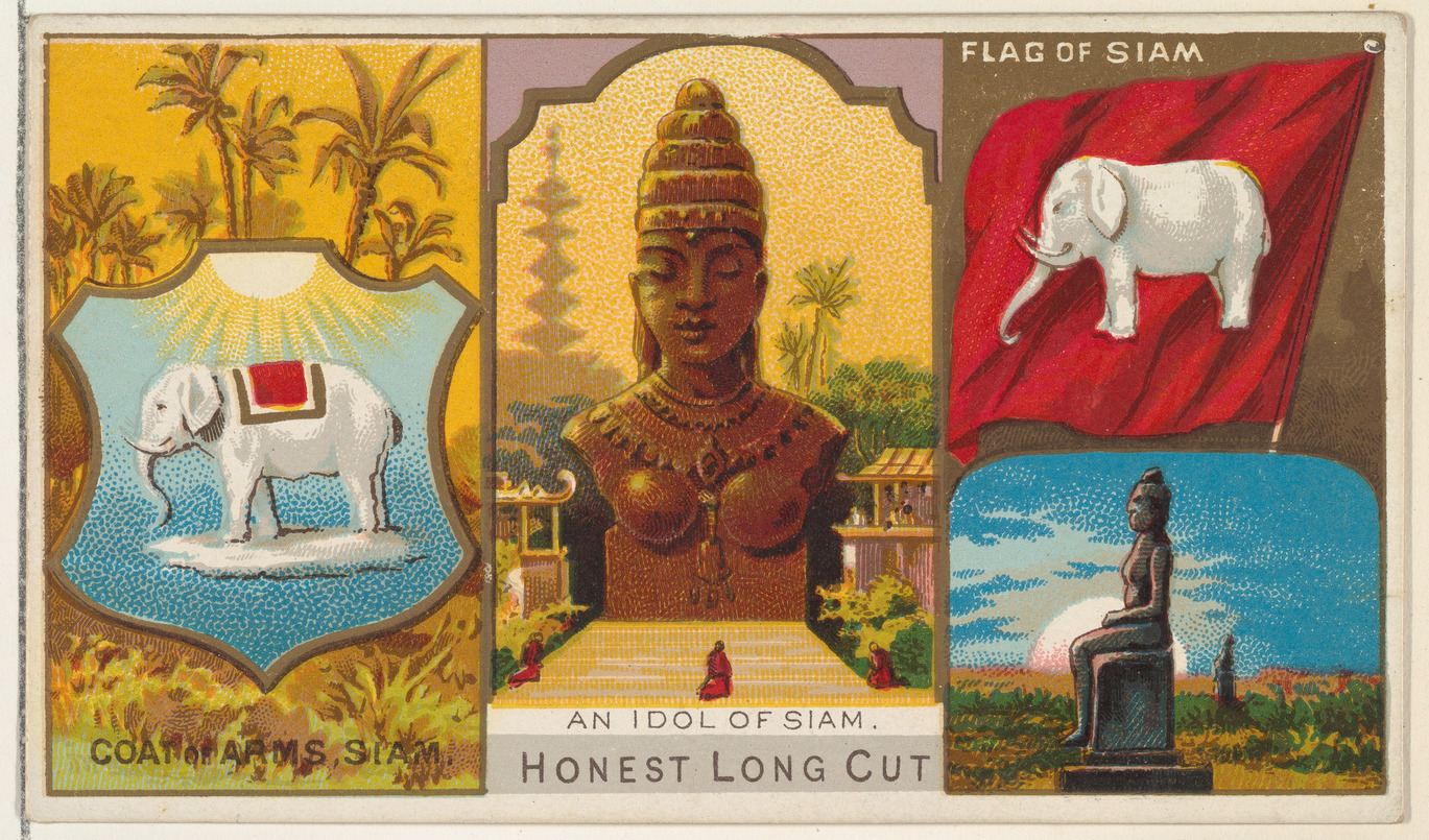 W. Duke, Sons & Co., An Idol of Siam, from the Rulers, Flags, and Coats of Arms series (N126-1) issued by W. Duke, Sons & Co.