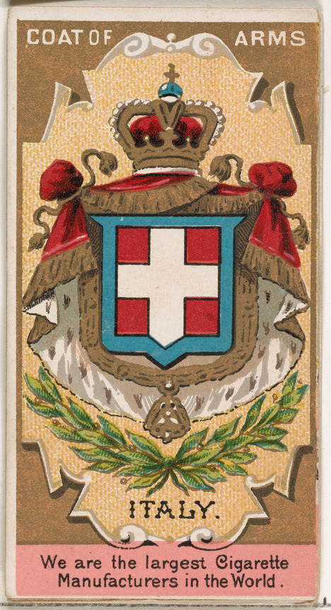 W. Duke, Sons & Co., Humbert I, King of Italy, from the Rulers, Flags, and Coats of Arms series (N126-2) issued by W. Duke, Sons & Co.