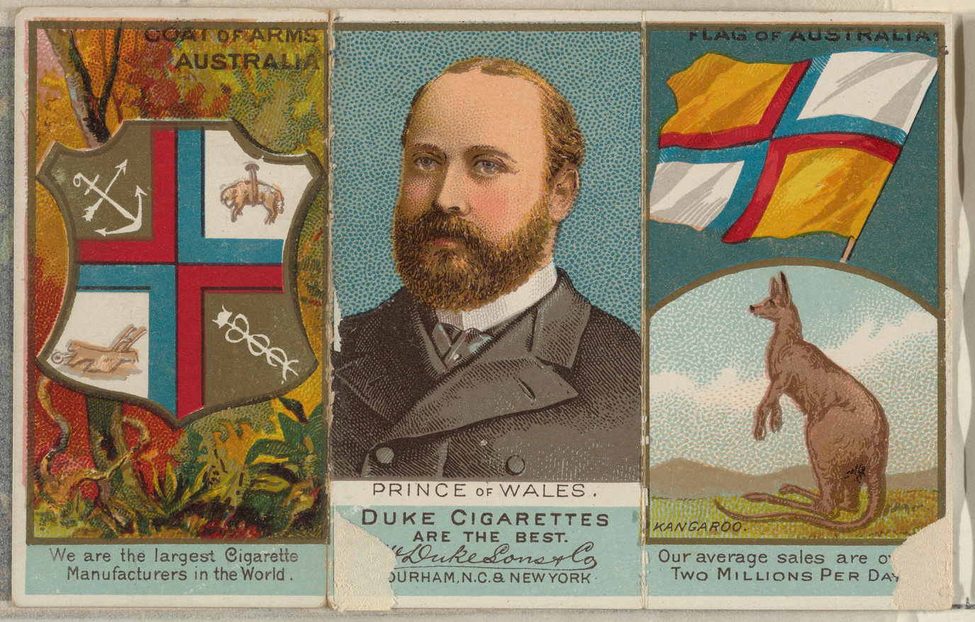 W. Duke, Sons & Co., Prince of Wales, Australia, from the Rulers, Flags, and Coats of Arms series (N126-2) issued by W. Duke, Sons & Co.
