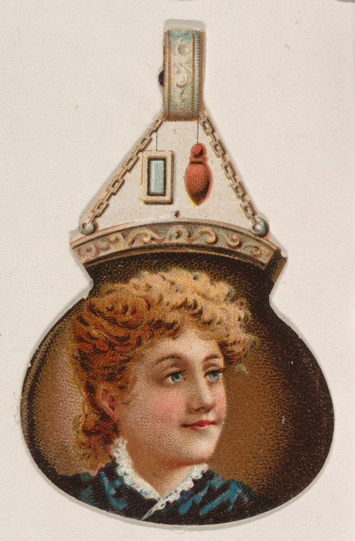 Kinney Brothers Tobacco Company, Woman's portrait on novelty, from the Novelties series (N228, Type 3) issued by Kinney Bros.