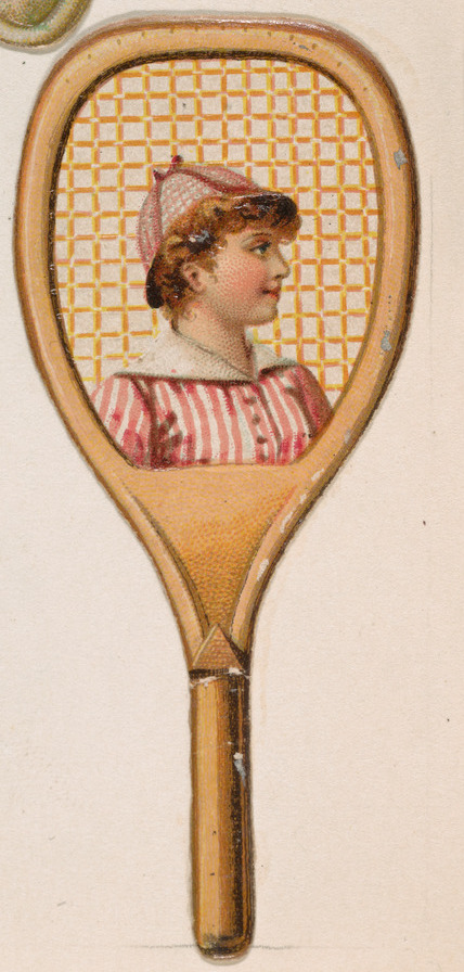 Tennis racket, from the Novelties series (N228, Type 4) issued by Kinney Bros.