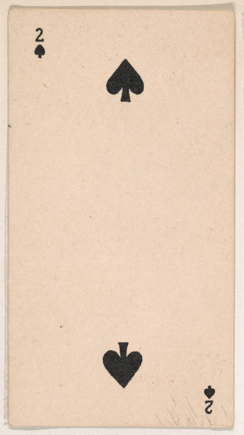 Two of Spades, from the Transparent Playing Cards series (N220) issued by Kinney Bros.