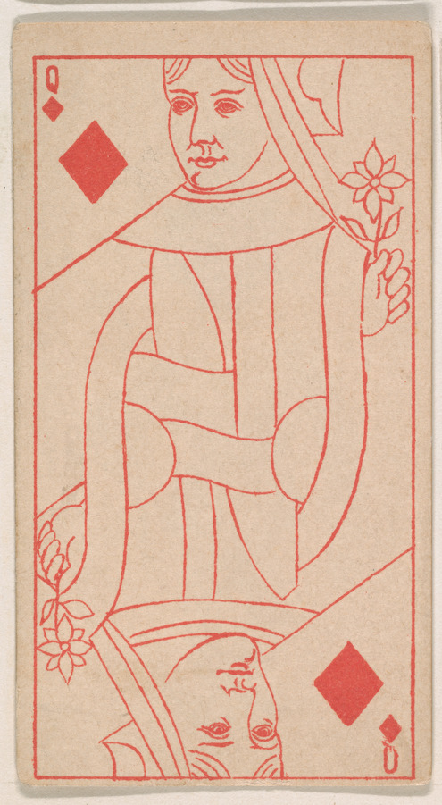 Queen of Diamonds, from the Transparent Playing Cards series (N220) issued by Kinney Bros.