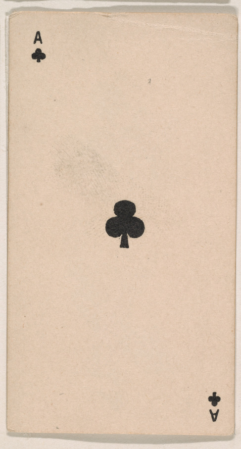 Ace of Clubs, from the Transparent Playing Cards series (N220) issued by Kinney Bros.