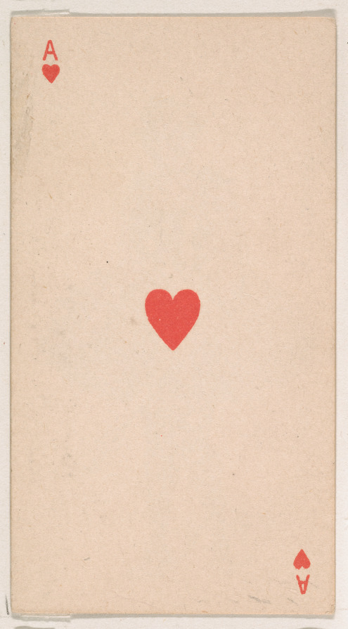 Ace of Hearts, from the Transparent Playing Cards series (N220) issued by Kinney Bros.