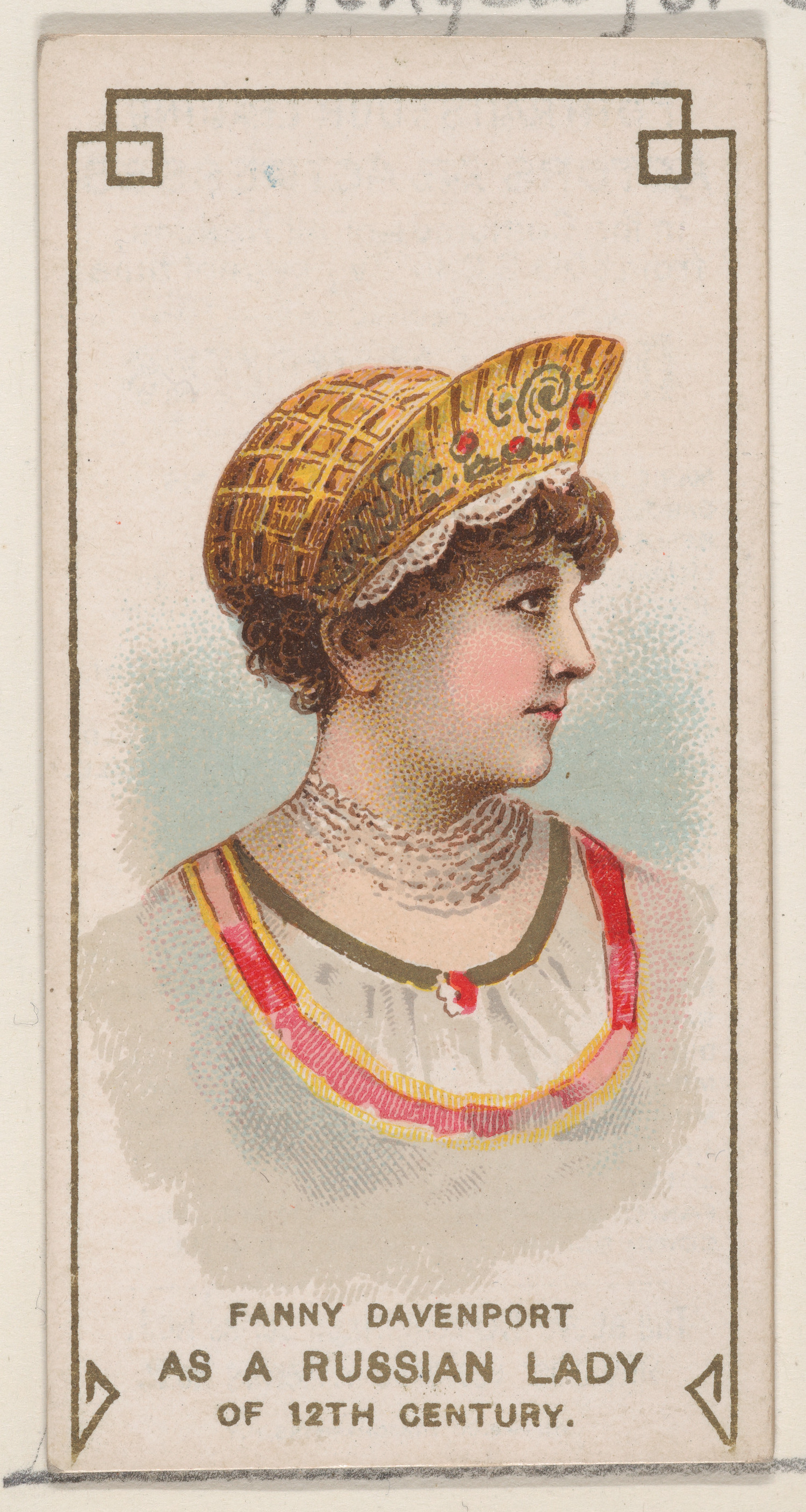 Fanny Davenport as a Russian Lady of the 12th Century, from the set Actors and Actresses, First Series (N70) for Duke brand cigarettes
