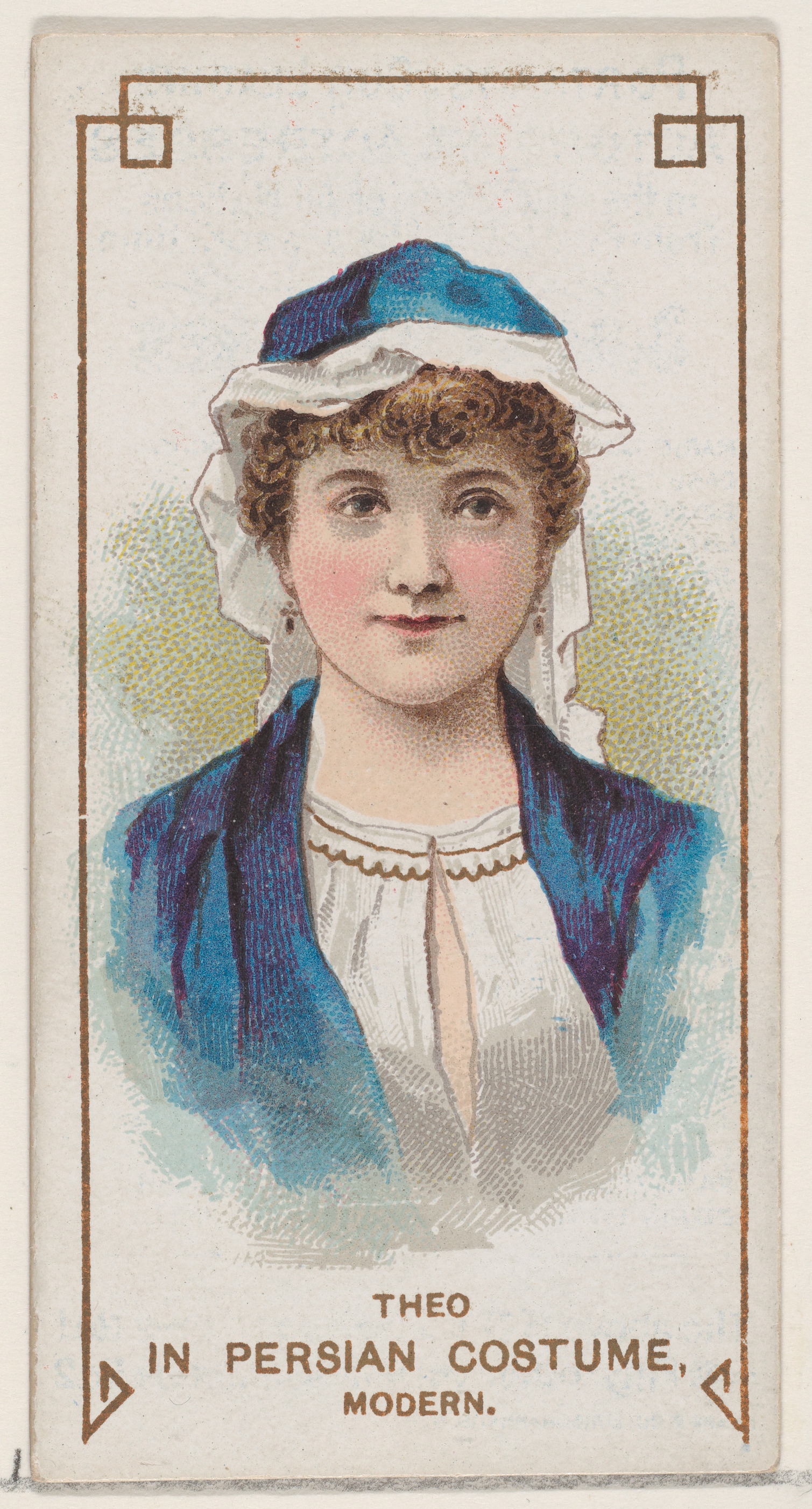 W. Duke, Sons & Co., Theo in Modern Persian Costume, from the set Actors and Actresses, First Series (N70) for Duke brand cigarettes
