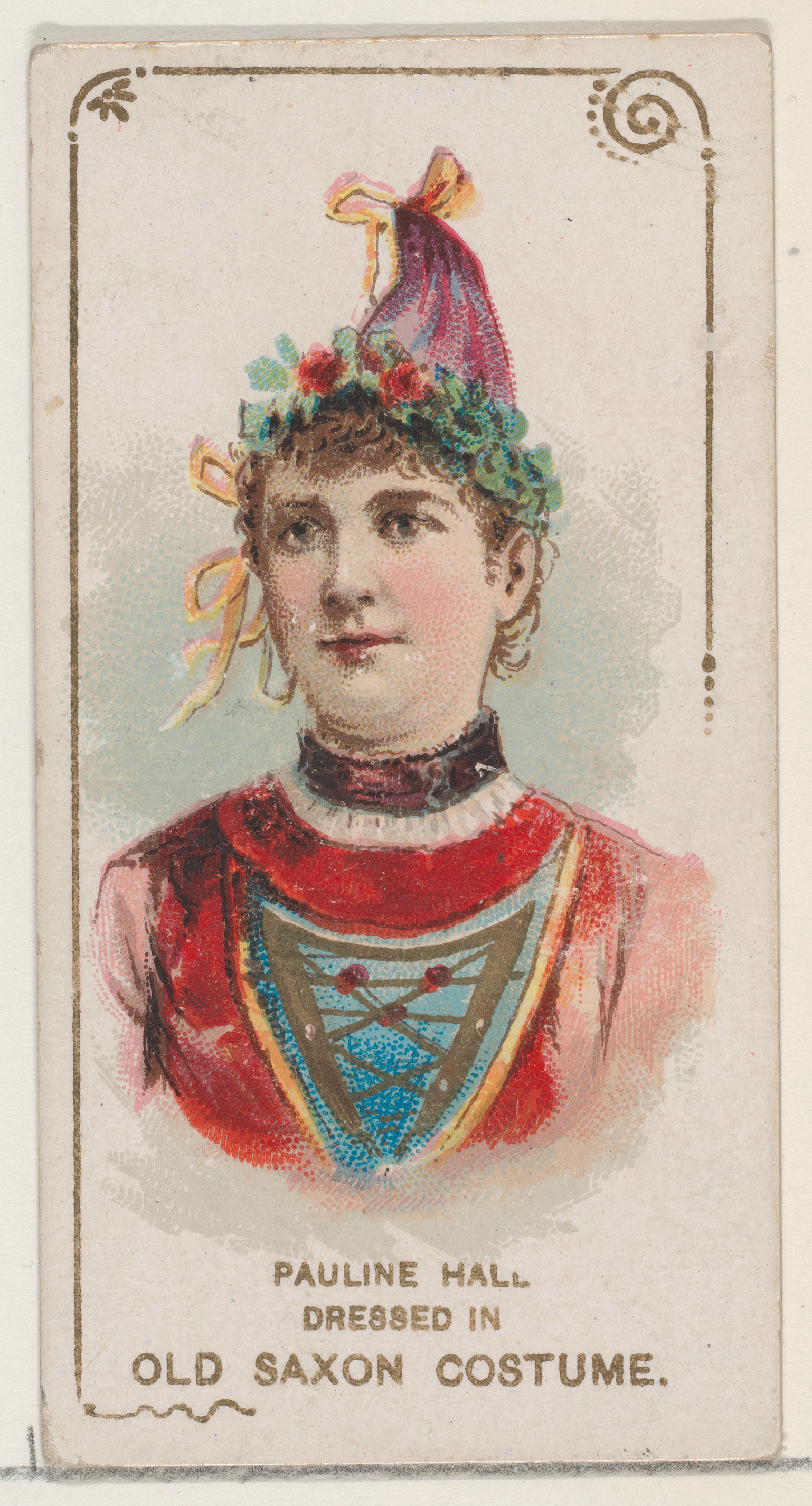 Pauline Hall Dressed in Old Saxon Costume, from the set Actors and Actresses, First Series (N70) for Duke brand cigarettes
