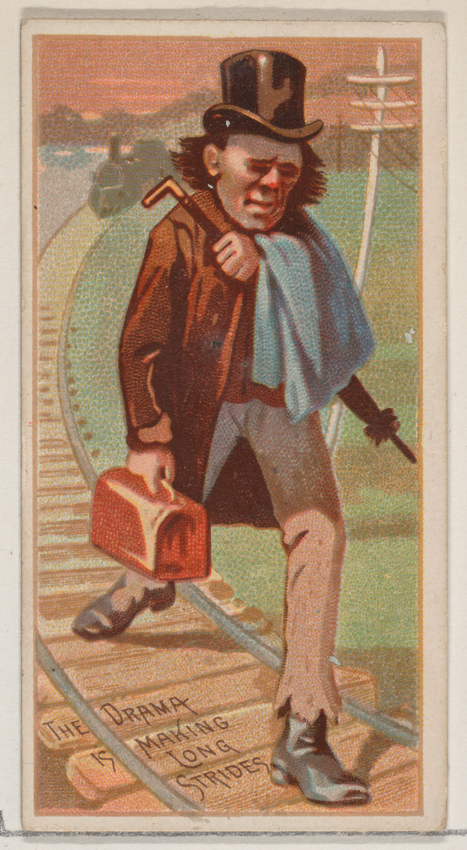 The Drama is Making Long Strides, from the Jokes series (N87) for Duke brand cigarettes