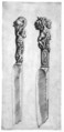 Design for Two Knife Handles, Cherubino Alberti (Zaccaria Mattia) (Italian, Borgo Sansepolcro 1553–1615 Rome), Engraving