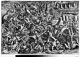 The Trojans repulsing the Greeks, Giovanni Battista Scultori (Italian, 1503–1575), Engraving