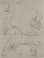 Study of Figures, Attributed to Jean Auguste Dominique Ingres (French, Montauban 1780–1867 Paris), Graphite; squared in graphite
