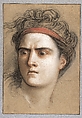 Medea, Charles Antoine Coypel (French, Paris 1694–1752 Paris), Pastel on brown paper; framing lines in pen and brown ink