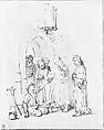 St. Peter and St John Healing the Paralytic, Rembrandt (Rembrandt van Rijn) (Dutch, Leiden 1606–1669 Amsterdam), Pen and brown ink, brush and brown wash; framing lines in pen and brown ink