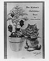 The Kitten's Christmas Tree, Oliver Herford  American, born England, Graphite and india ink wash on cardboard