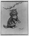 A Kitten's Fancy, for "The Kitten's Christmas Tree", Oliver Herford  American, born England, Graphite on cardboard