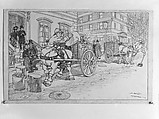 If the Centaurs Were Back on Earth - The Street Cleaning Department, Albert Levering American, Pen and black ink