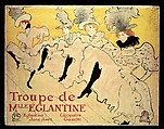 La Troupe de Mademoiselle Eglantine, Henri de Toulouse-Lautrec  French, Lithograph printed in three colors on machine wove paper