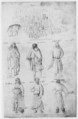 Famous Men and Women from Classical and Biblical Antiquity, Attributed to Barthelemy d&#39;Eyck (Netherlandish, flourished 1444–1469), Pen and brown ink, brush and watercolor of various hues