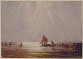 Venetian fishing boat, Félix-François-Georges-Philibert Ziem (French, Beaune 1821–1911 Paris), Watercolor