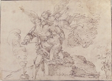 Abraham about to Sacrifice Isaac, attributed to Francesco Fracanzano (Italian, Monopoli 1612–1656 Naples (?)), Pen and brown ink, over traces of black chalk