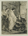 Lot Invites Two Angels to Enter His Home, Paul Ponce Antoine Robert-de-Seri  French, Etching