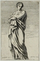 Standing Female Figure, Pierre Ignace Parrocel (French, 1702–1775), Etching
