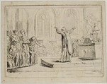 Priest Holding a Service Before an Altar, Pierre Alexandre Wille French, Etching